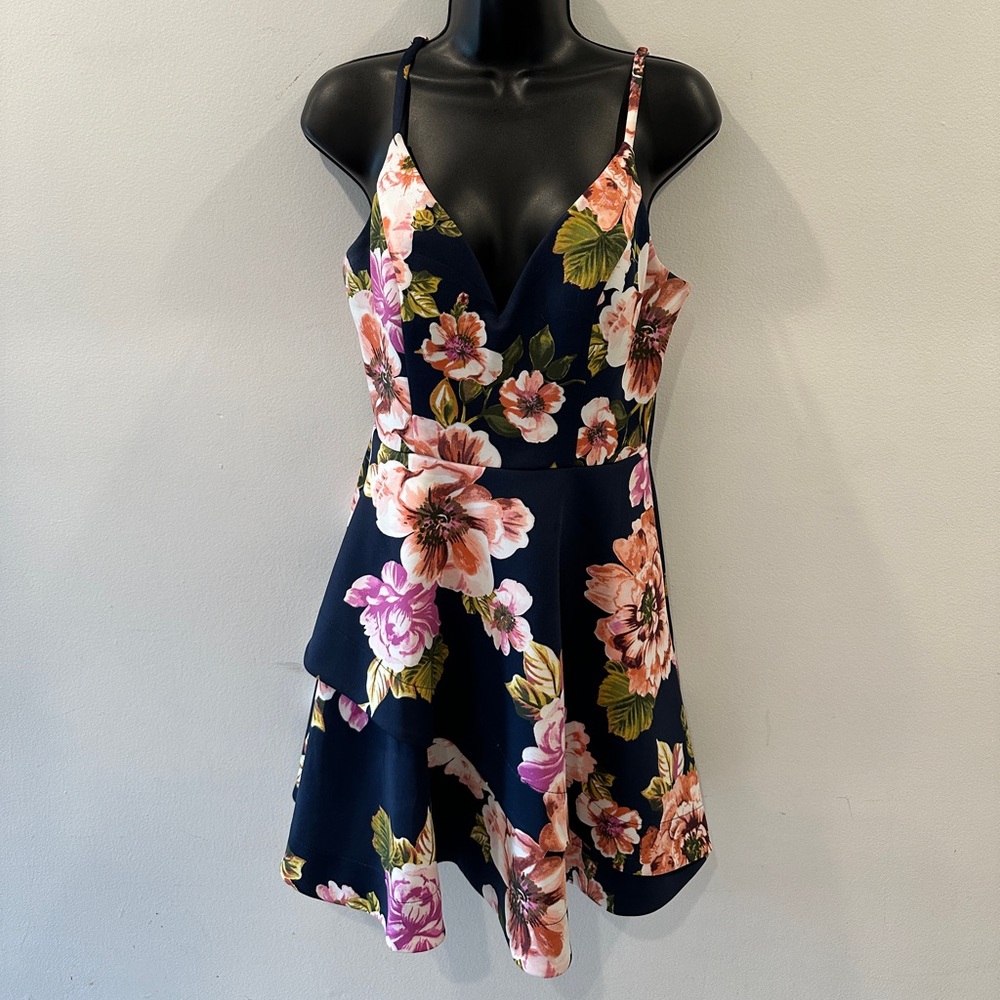 Speechless Pink and Green Spaghetti Strap Sundress Wedding Guest